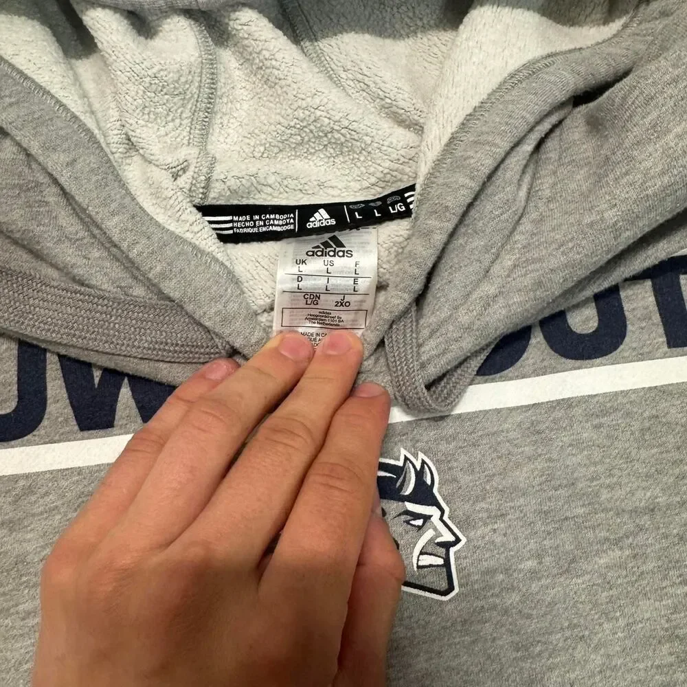 Adidas Men's Grey Hoodie